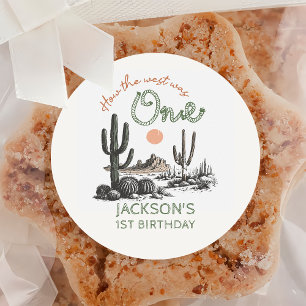 Desert Western Wild West 1st Birthday Sticker