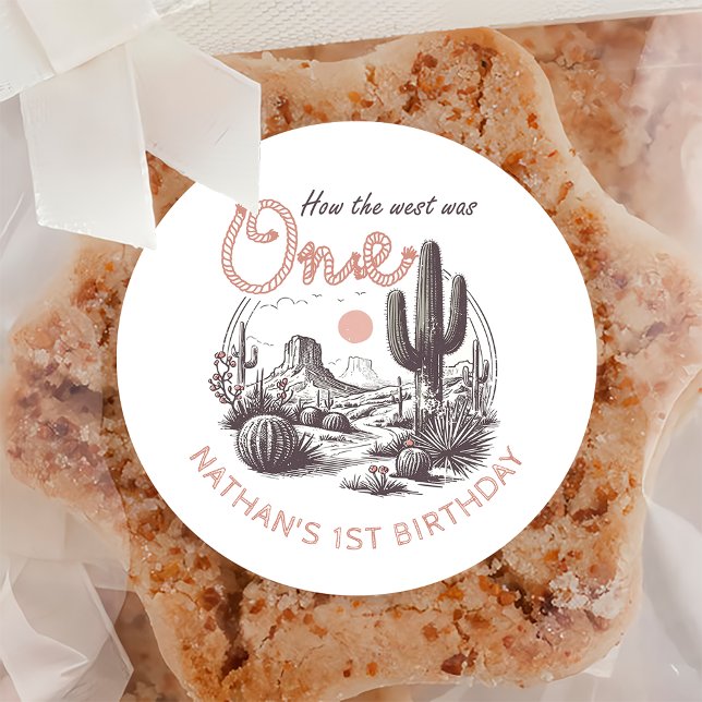 Desert Western Wild West 1st Birthday Sticker (Creator Uploaded)