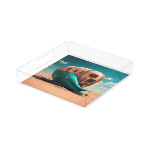 Desert whale house acrylic tray