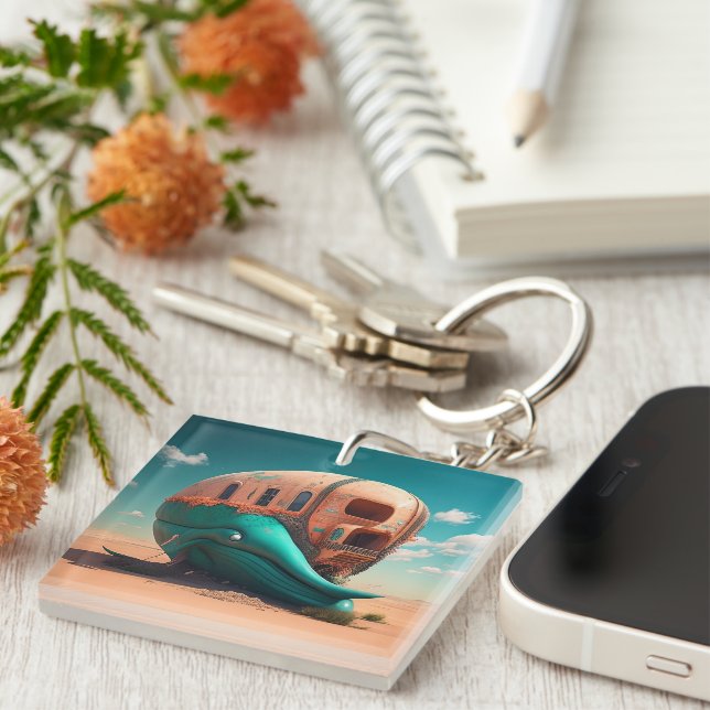 Desert whale house keychain (Front Right)
