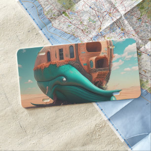 Desert whale house license plate