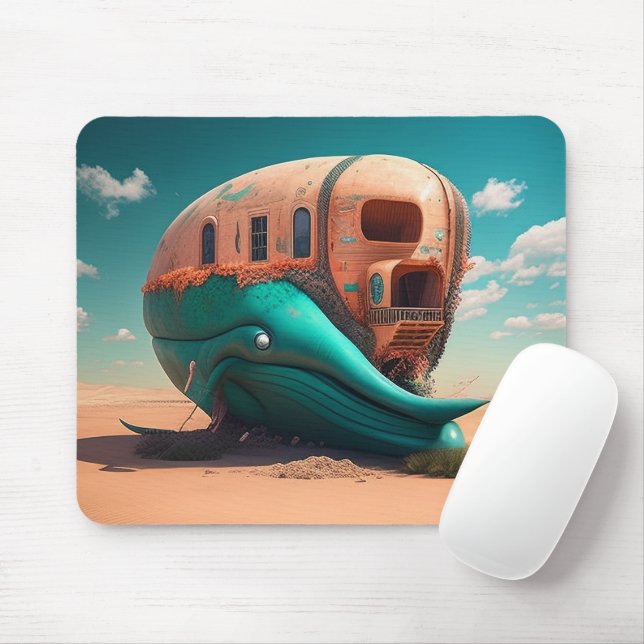 Desert whale house mouse pad (With Mouse)