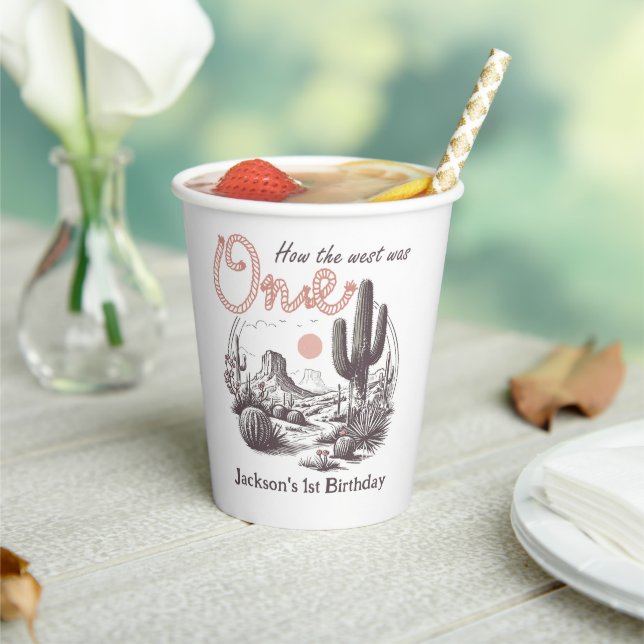 Desert Wild West Western 1st Birthday   Paper Cups (Insitu)
