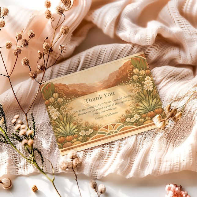 Desert Wildflower Garden Birthday Thank You Card (Creator Uploaded)