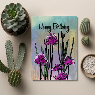 Desert Wildflowers — Botanical Birthday Card
