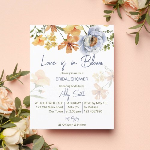 Desert Wildflowers budget bridal shower invitation