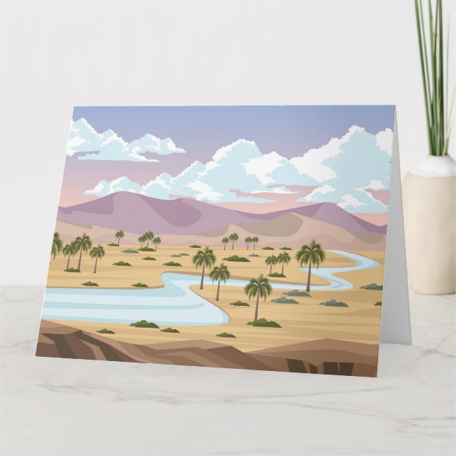 Desert with palm trees card (Front)