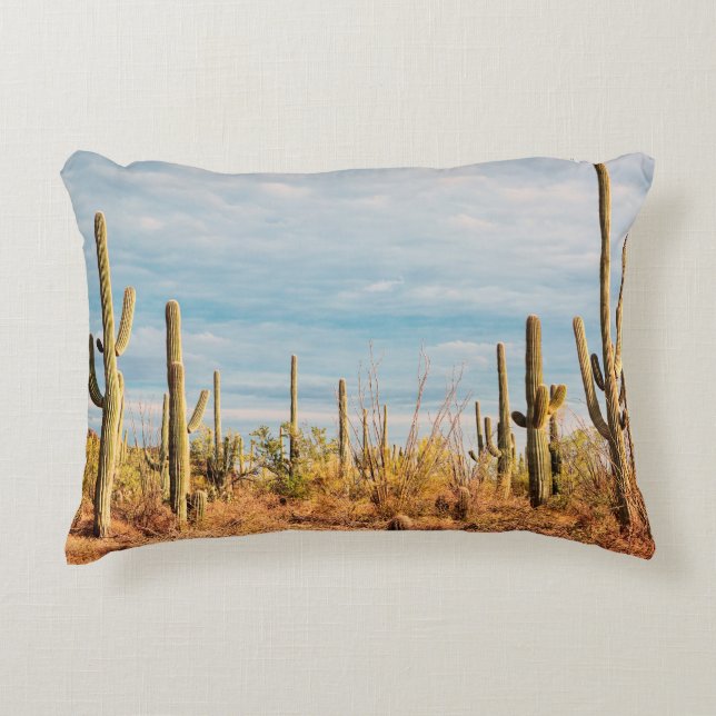Desert with Saguaro cacti Accent Pillow (Front)