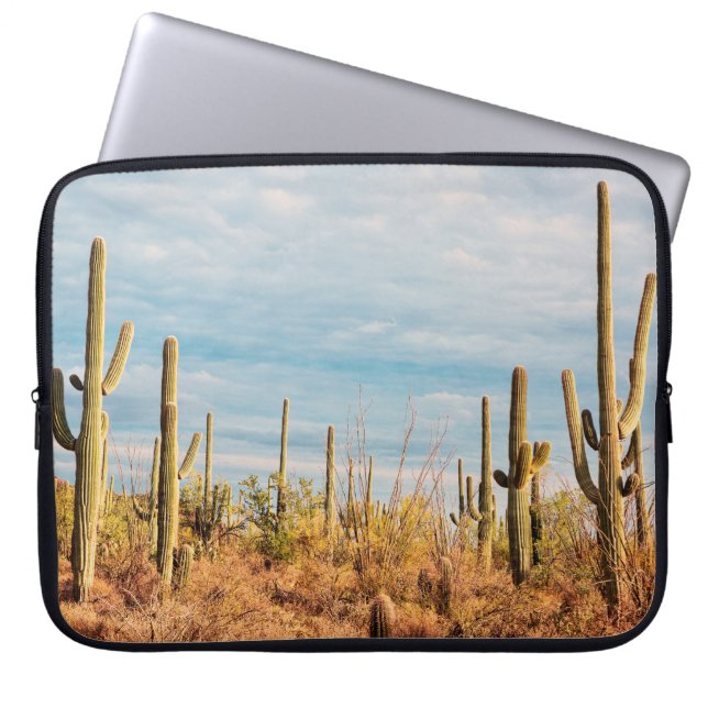 Desert with Saguaro cacti Laptop Sleeve (Front)