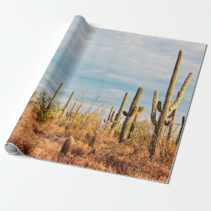 Desert with Saguaro cacti Wrapping Paper