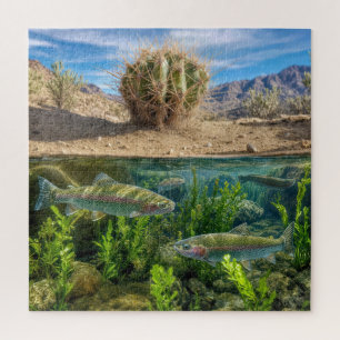 Desert with Subterranean Lake with Rainbow Trout Jigsaw Puzzle