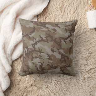 Desert Woodland Camouflage Throw Pillow