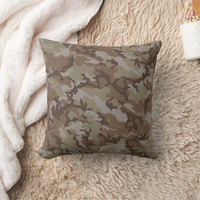 Desert Woodland Camouflage Throw Pillow (Blanket)