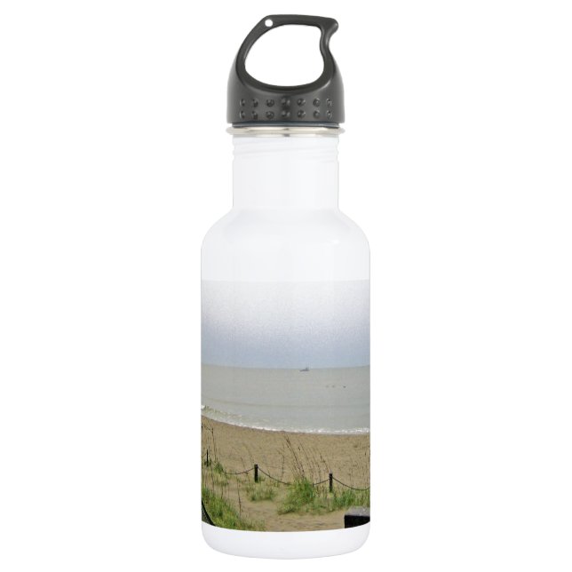 Deserted Beach Area Water Bottle (Front)