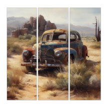 Deserted car in the desert