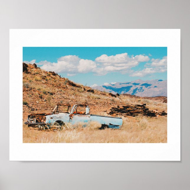 Deserted Car Landscape Namibia Savannah Poster (Front)