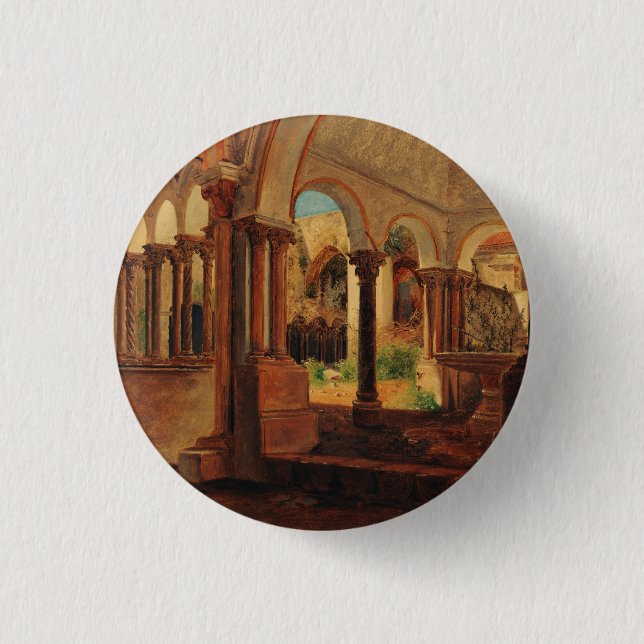 Deserted monastery yard button (Front)