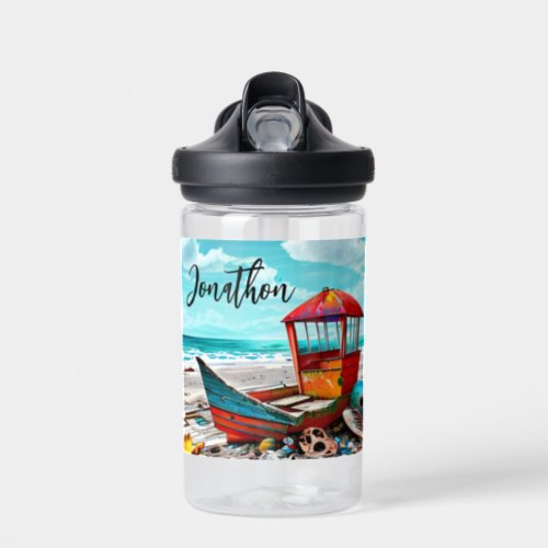 Deserted Old Boat Personalized Water Bottle