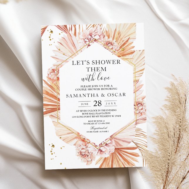 Deserted Terracotta Dried Palm Leaf Orange Frame Invitation (Creator Uploaded)