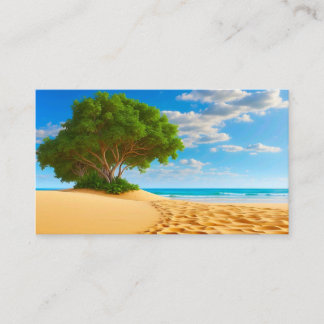 Deserted Tropical Island Sandy Beach Business Card