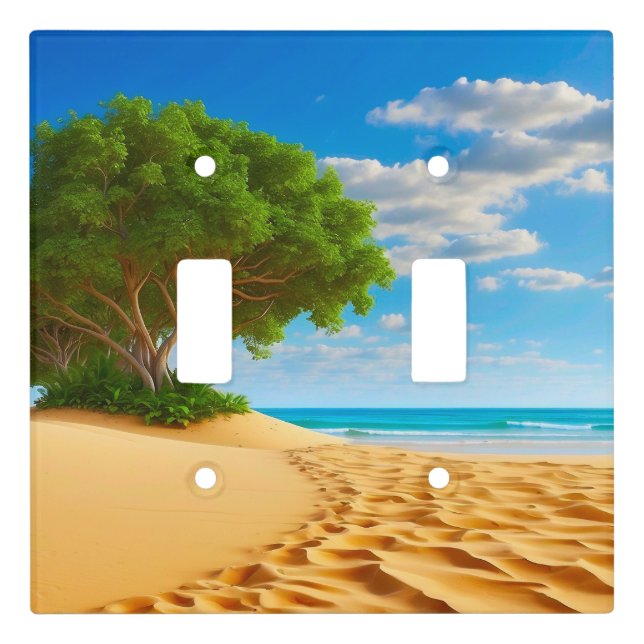 Deserted Tropical Island Sandy Beach  Light Switch Cover (Front)