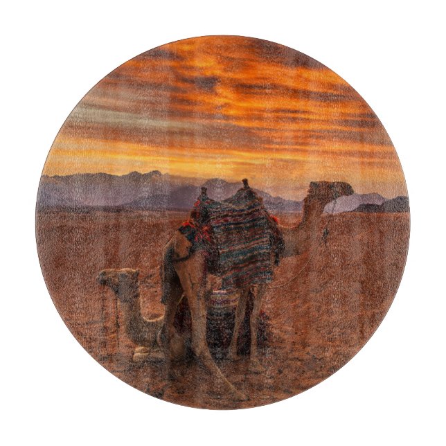 Deserts | Bactrian Camel Egypt Sand Dune Cutting Board (Front)