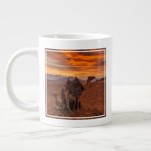 Deserts  Bactrian Camel Egypt Sand Dune Giant Coffee Mug