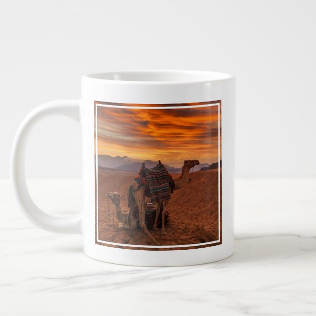 Deserts | Bactrian Camel Egypt Sand Dune Giant Coffee Mug (Left)