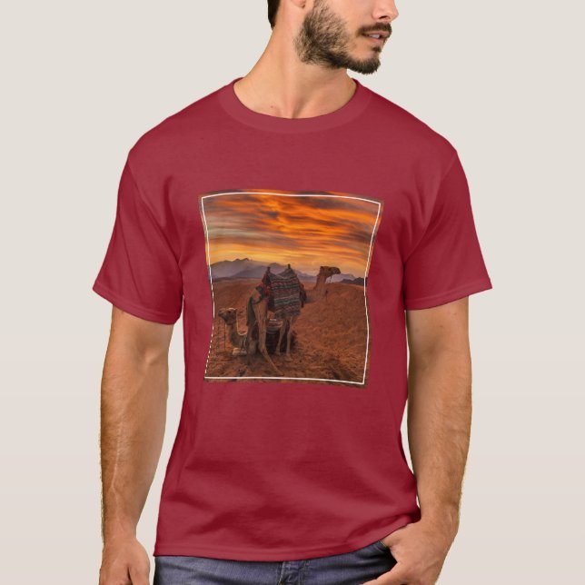 Deserts | Bactrian Camel Egypt Sand Dune T-Shirt (Front)