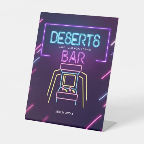 Deserts Bar Neon Arcade Video Games Birthday Sign