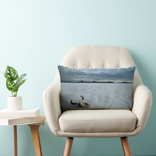 Deserts | Bonneville Salt Flats Utah Lumbar Pillow (Chair)