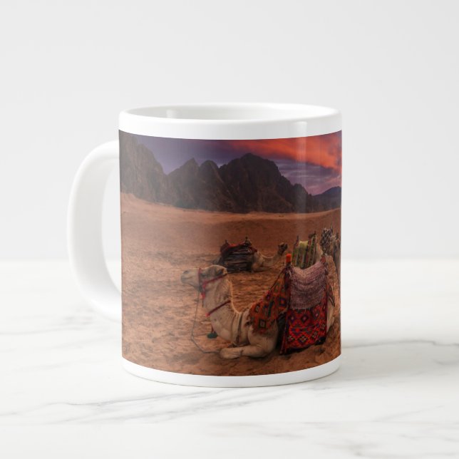 Deserts | Camels Sinai Mountains Egypt Giant Coffee Mug (Front Left)