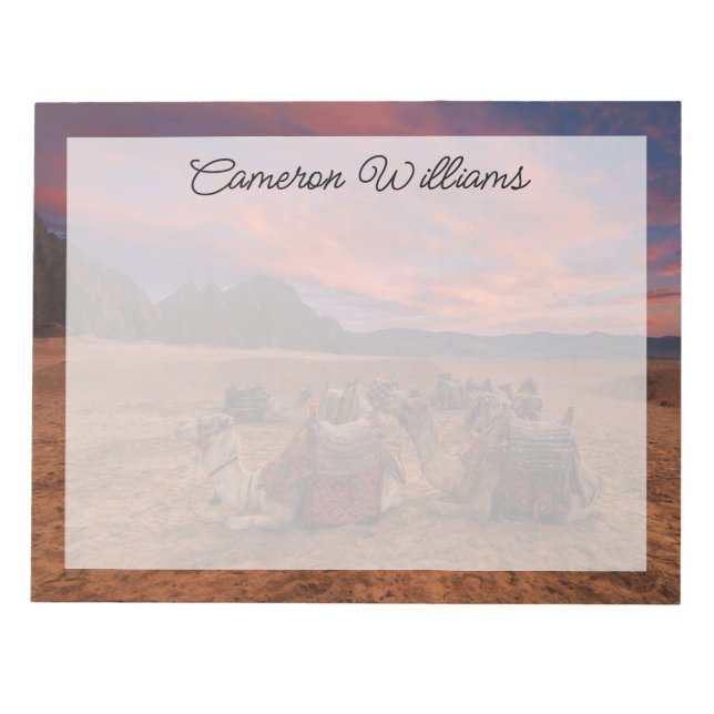 Deserts | Camels Sinai Mountains Egypt Notepad (Front)