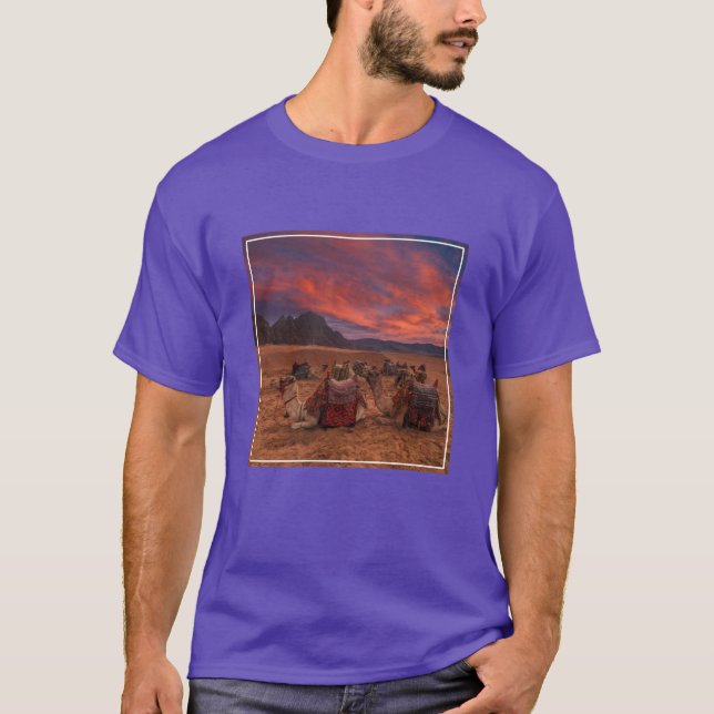 Deserts | Camels Sinai Mountains Egypt T-Shirt (Front)