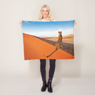 Deserts Cheetah Savannah Desert Fleece Blanket