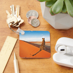 Deserts Cheetah Savannah Desert Keychain