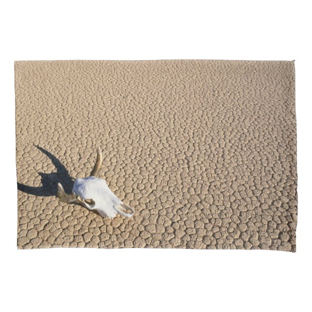 Deserts | Cow Skull on the Desert Ground Pillow Case (Front)