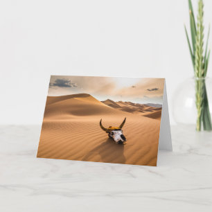 Deserts   Cow Skull Rippled Sand Dunes Card