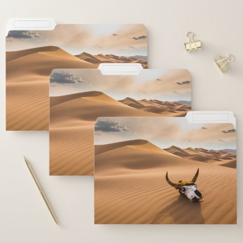 Deserts  Cow Skull Rippled Sand Dunes File Folder