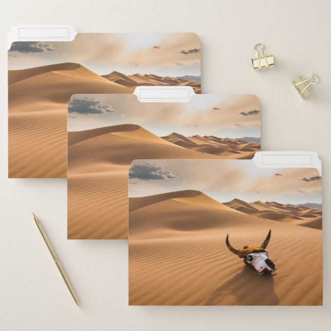 Deserts | Cow Skull Rippled Sand Dunes File Folder (Set)