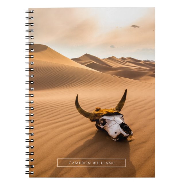 Deserts | Cow Skull Rippled Sand Dunes Notebook (Front)