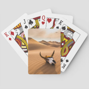 Deserts Cow Skull Rippled Sand Dunes Poker Cards