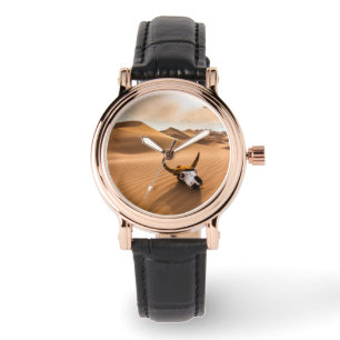 Deserts Cow Skull Rippled Sand Dunes Watch