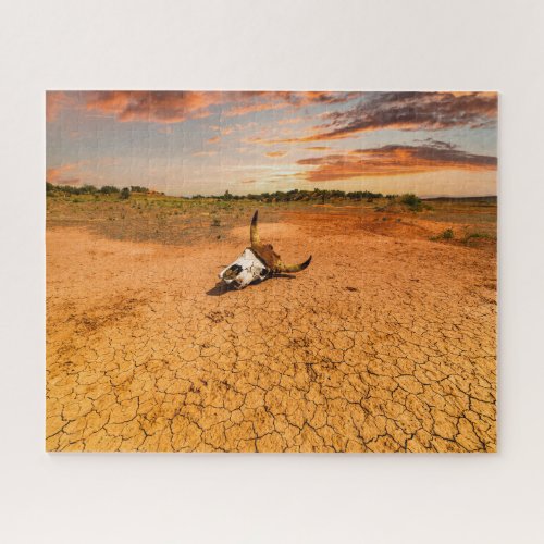 Deserts  Desert with Cow Skull Jigsaw Puzzle