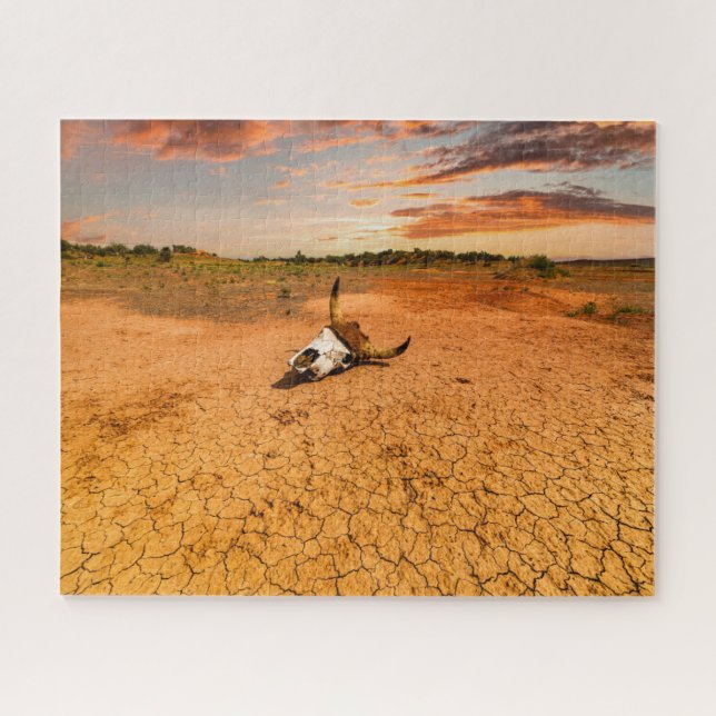Deserts | Desert with Cow Skull Jigsaw Puzzle (Horizontal)