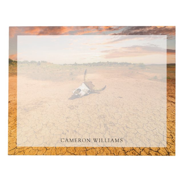 Deserts | Desert with Cow Skull Notepad (Front)