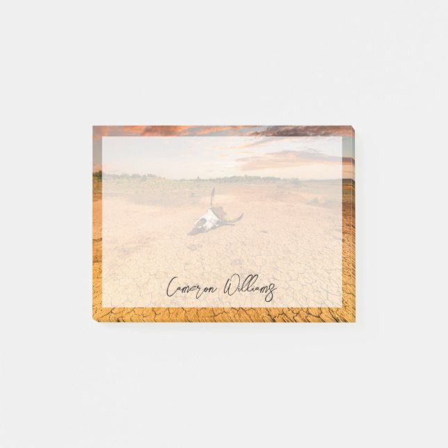 Deserts | Desert with Cow Skull Post-it Notes (Front)