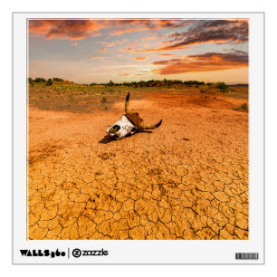 Deserts Desert with Cow Skull Wall Decal