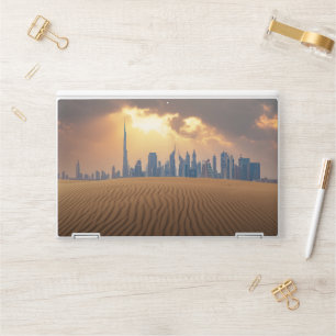 Deserts Dubai's Skyline View from Sand Dune HP Laptop Skin