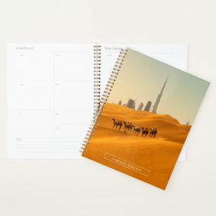 Deserts Dubai's Skyline View with Camels Planner